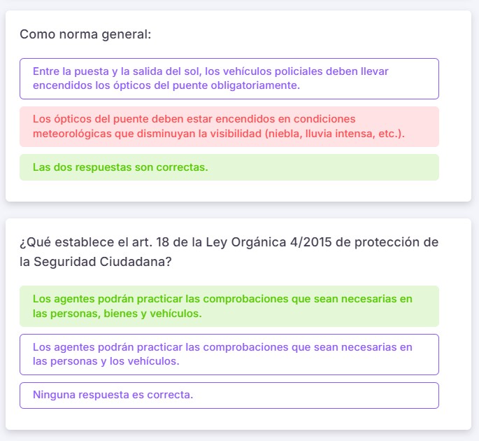 practice tests ui